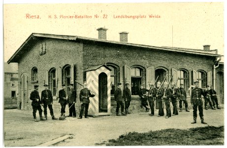02771-Riesa-1903-2. Königlich Sächsisches Pionier-Bataillon Nr. 22 - Landübungsplatz Weida-Brück & Sohn Kunstverlag