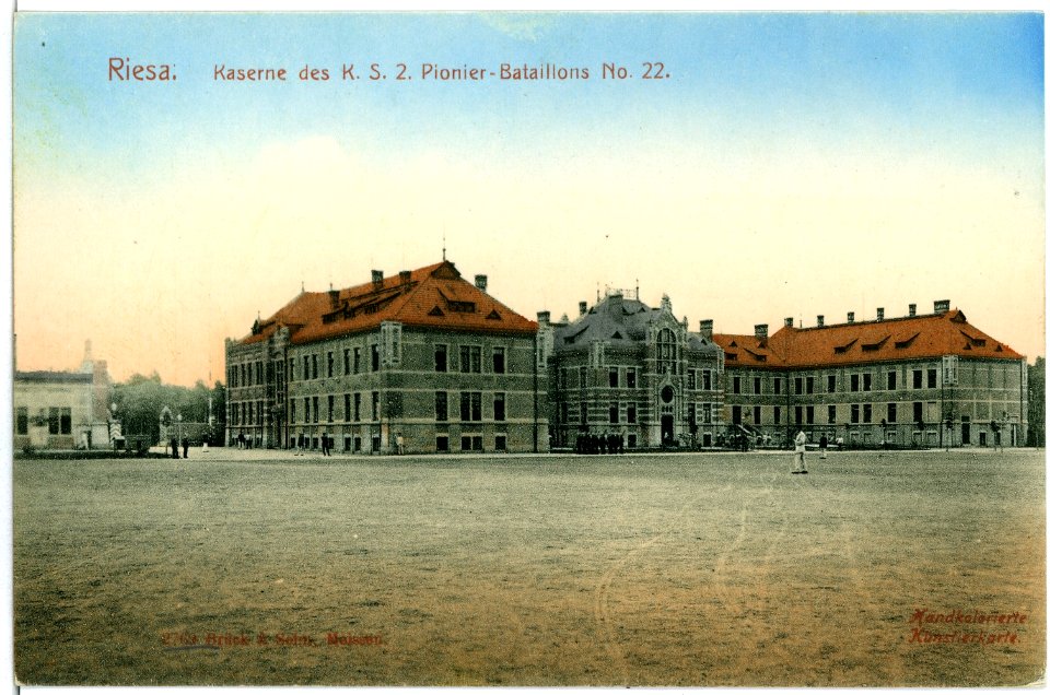 02769-Riesa-1903-Kaserne des 2. Königlich Sächsischen Pionier-Bataillon Nr. 22-Brück & Sohn Kunstverlag