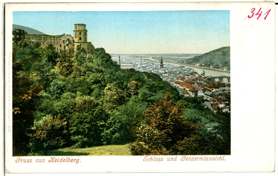 00341-Heidelberg-1898-Schloß und total-Brück & Sohn Kunstverlag