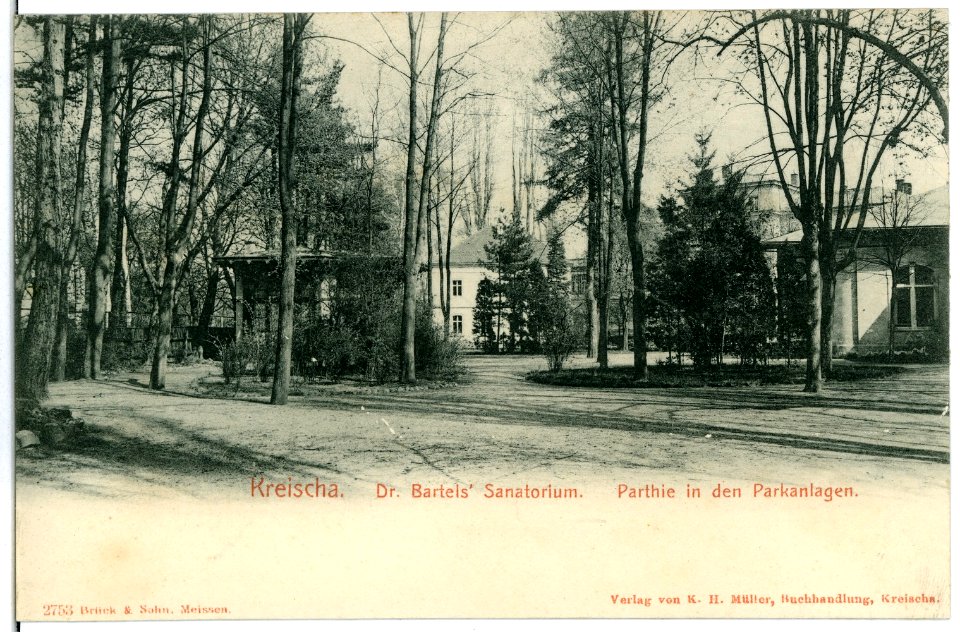 02753-Kreischa-1903-Dr. Bartels Sanatorium Parkanlagen-Brück & Sohn Kunstverlag