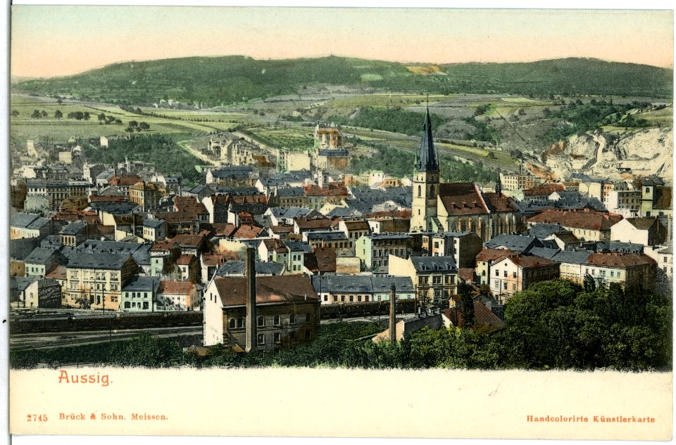 02745-Aussig-Elbe-1902-Blick auf die Stadt-Brück & Sohn Kunstverlag