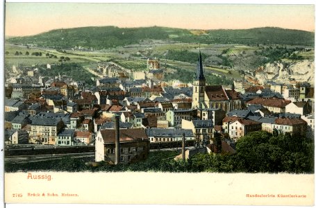 02745-Aussig-Elbe-1902-Blick auf die Stadt-Brück & Sohn Kunstverlag
