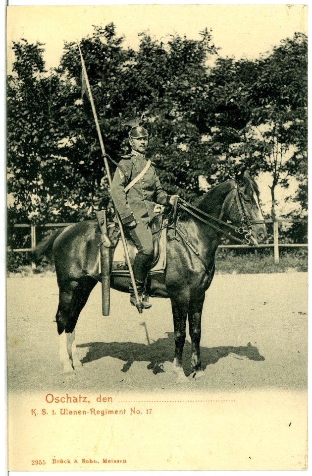 02955-Oschatz-1903-Reiter des Ulanen-Regiment Nr. 17-Brück & Sohn Kunstverlag
