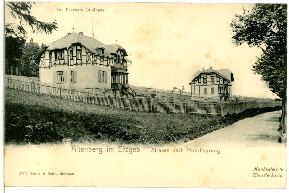 02757-Altenberg-1903-Straße nach Hirschsprung - Dr. Börners Landhaus-Brück & Sohn Kunstverlag