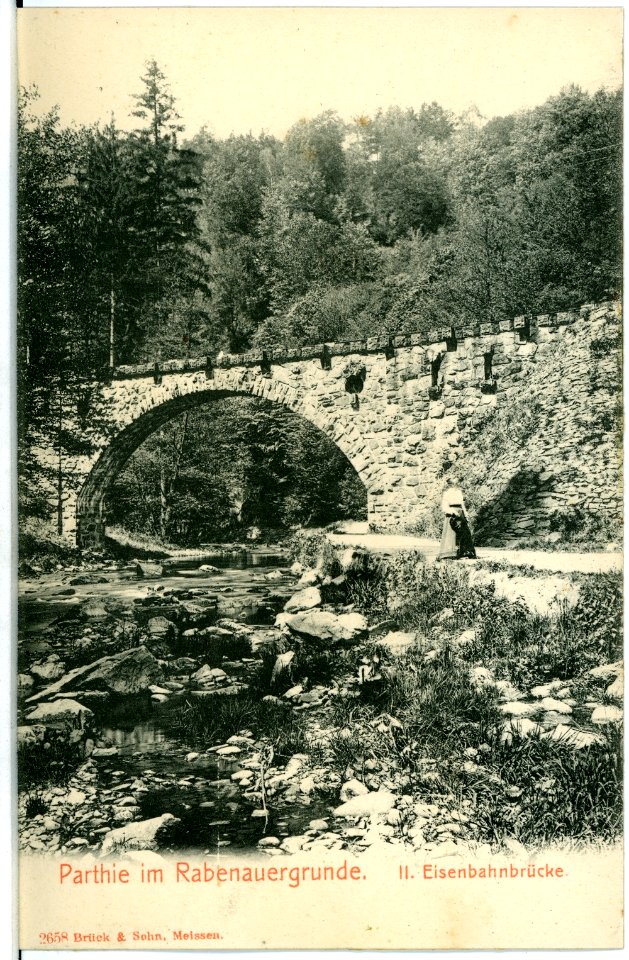 02658-Rabenau-1902-II. Eisenbahnbrücke im Rabenauer Grund-Brück & Sohn Kunstverlag