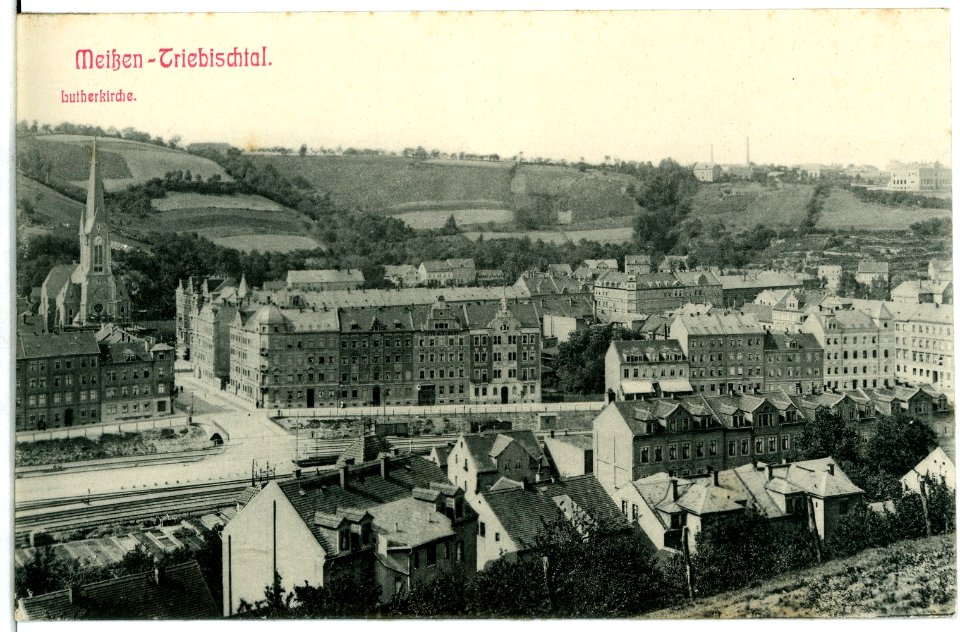 02902-Meißen-1903-Triebischtal und Lutherkirche-Brück & Sohn Kunstverlag