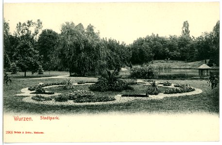 02905-Wurzen-1903-Stadtpark mit Teich-Brück & Sohn Kunstverlag