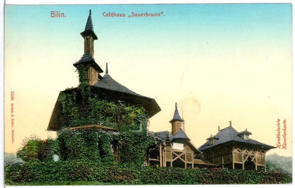 02486-Bilin-1902-Cafehaus Sauerbrunn-Brück & Sohn Kunstverlag