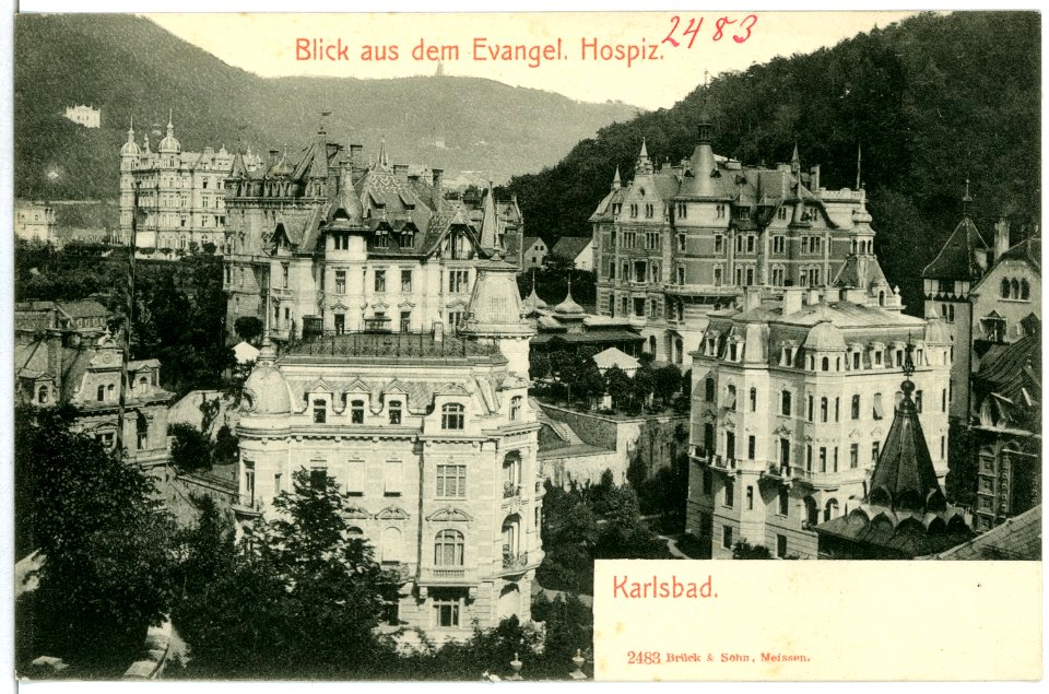 02483-Karlsbad-1902-Blick aus dem Evangelisches Hospiz-Brück & Sohn Kunstverlag