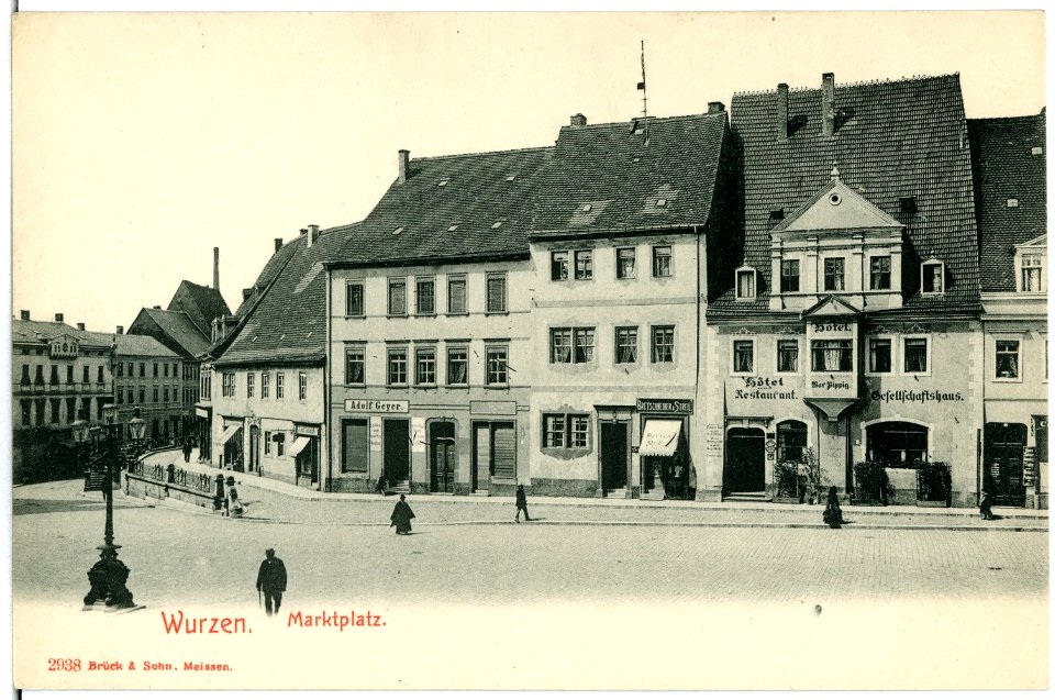 02938-Wurzen-1903-Marktplatz und Hotel Gesellschaftshaus-Brück & Sohn Kunstverlag