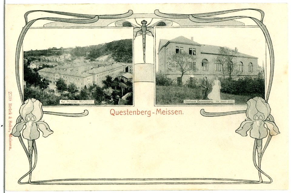 02739-Meißen-1902-Gasthaus Questenberg mit Blick zur Porzellan-Manufaktur-Brück & Sohn Kunstverlag
