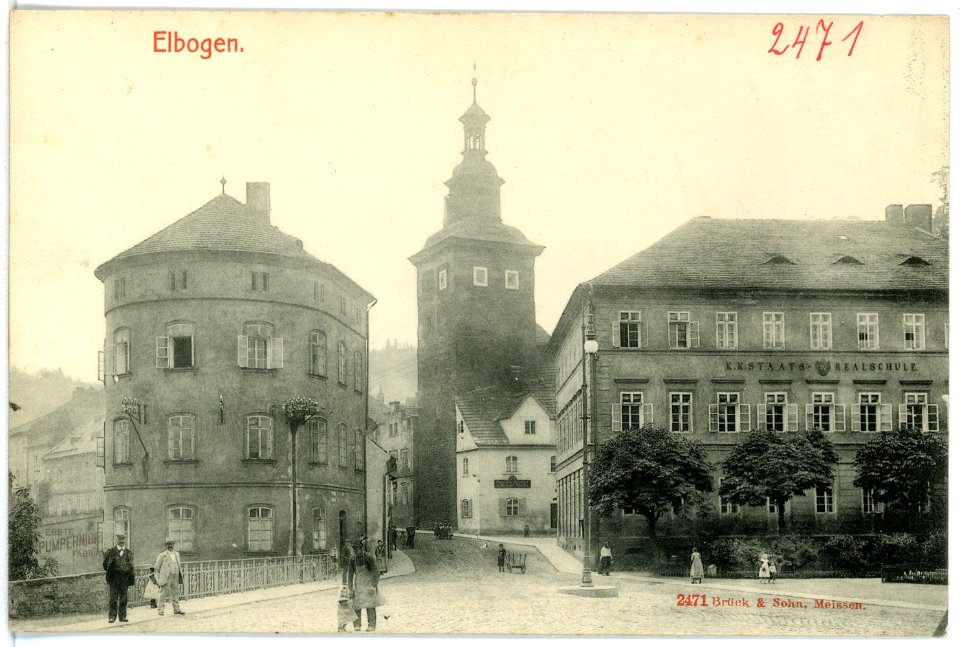 02471-Elbogen-1902-Schule, Kirche-Brück & Sohn Kunstverlag
