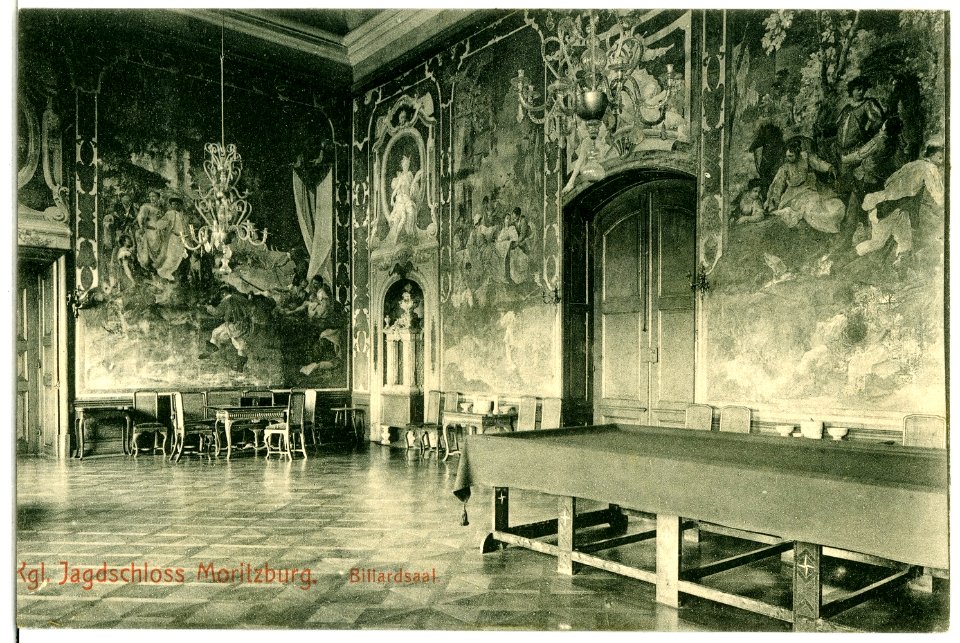 02676-Moritzburg-1902-Jagdschloß Billardsaal-Brück & Sohn Kunstverlag