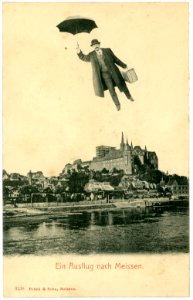 03138-Meißen-1903-Burgberg und Elbe, Fliegender Mann-Brück & Sohn Kunstverlag