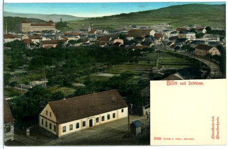 02488-Bilin-1902-mit Schloß-Brück & Sohn Kunstverlag
