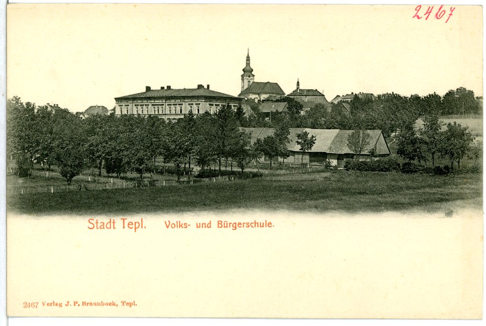 02467-Stadt Tepl-1902-Volks- und Bürgerschule-Brück & Sohn Kunstverlag