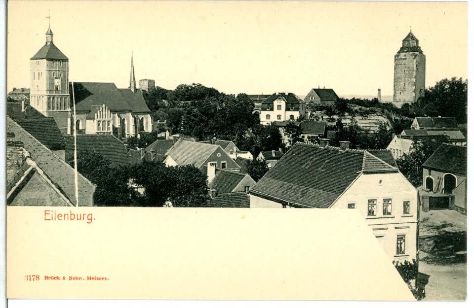 03178-Eilenburg-1903-Blick auf Stadt Kirche und Schloßturm-Brück & Sohn Kunstverlag