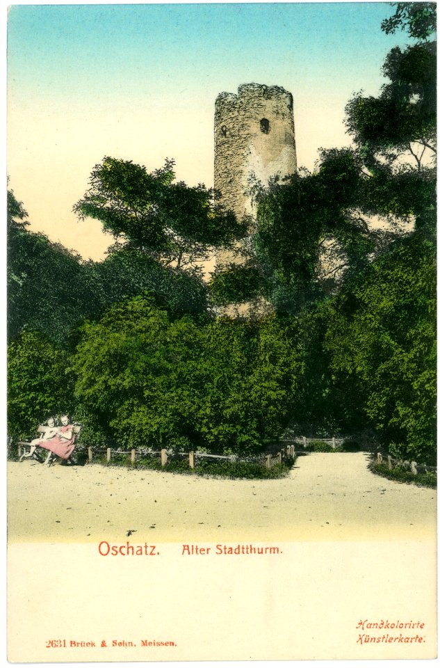 02631-Oschatz-1902-Alter Stadtturm-Brück & Sohn Kunstverlag