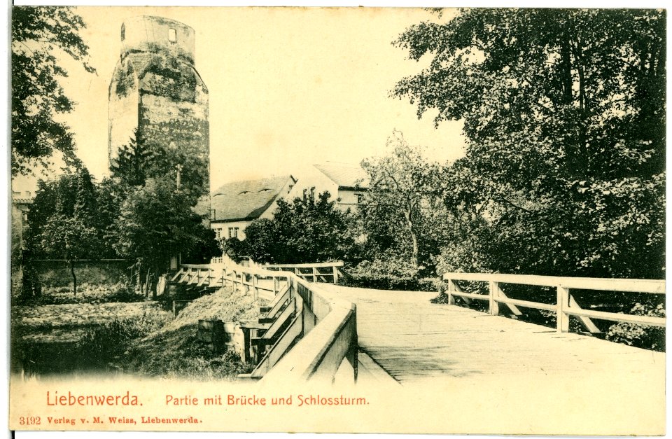 03192-Liebenwerda-1903-Schloßturm und Brücke-Brück & Sohn Kunstverlag