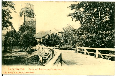 03192-Liebenwerda-1903-Schloßturm und Brücke-Brück & Sohn Kunstverlag