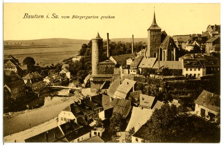 03151-Bautzen-1903-Blick auf Bautzen vom Bürgergarten-Brück & Sohn Kunstverlag