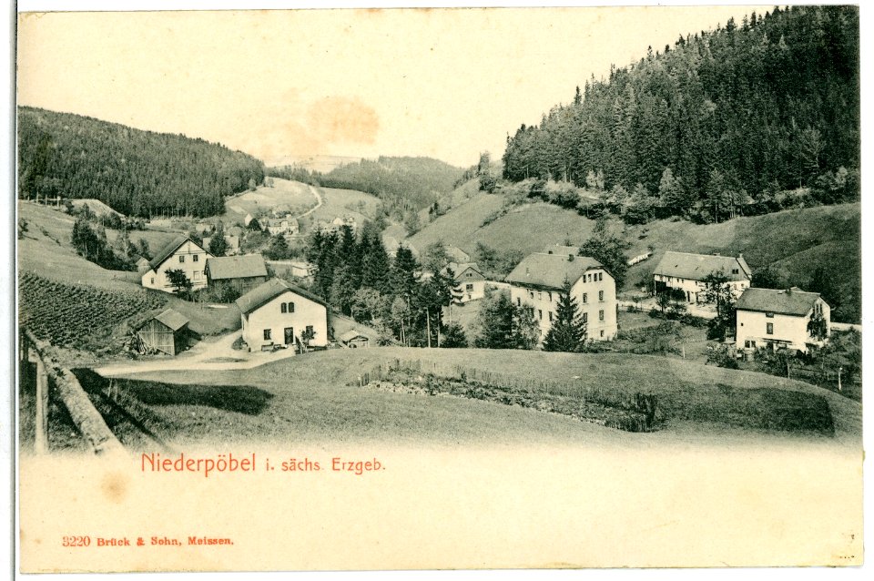03220-Niederpöbel-1903-Blick auf Niederpöbel-Brück & Sohn Kunstverlag