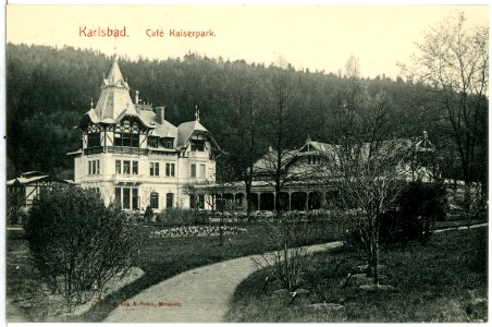 02697-Karlsbad-1902-Cafe Kaiserpark-Brück & Sohn Kunstverlag