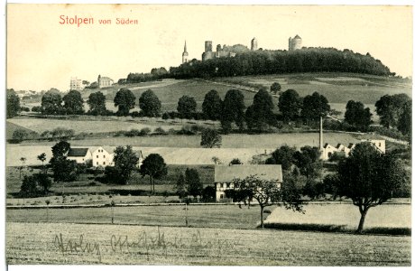 02636-Stolpen-1902-mit Burg von Süden-Brück & Sohn Kunstverlag