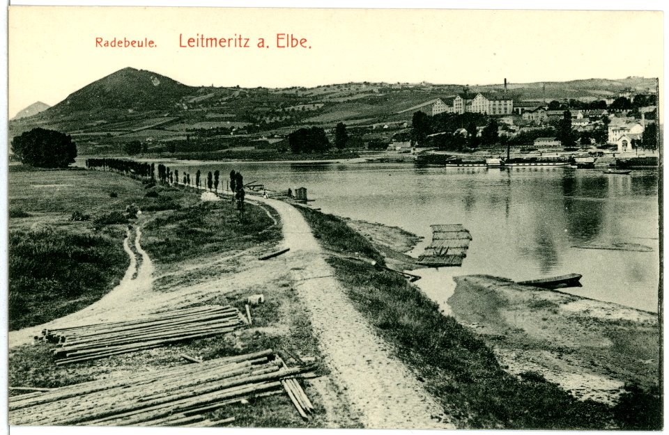 03297-Leitmeritz-1903-Blick über die Elbe nach Leitmeritz-Brück & Sohn Kunstverlag