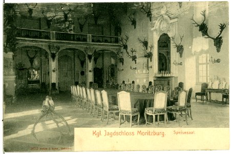 02672-Moritzburg-1902-Jagdschloß Speisesaal-Brück & Sohn Kunstverlag