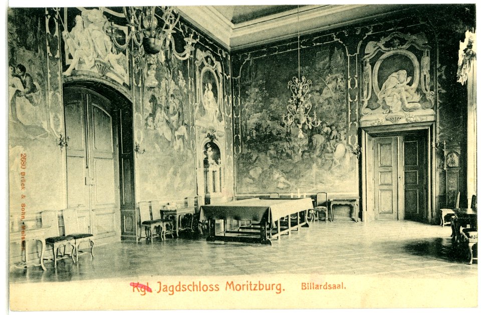 02680-Moritzburg-1902-Jagdschloß Billardsaal-Brück & Sohn Kunstverlag