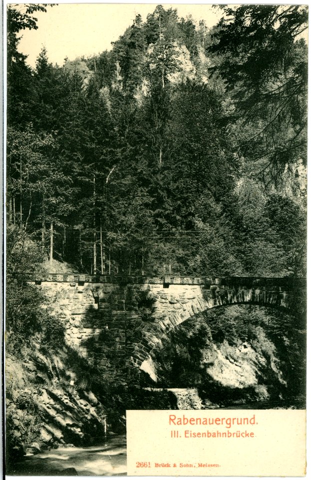 02661-Rabenau-1902-III. Eisenbahnbrücke im Rabenauer Grund-Brück & Sohn Kunstverlag