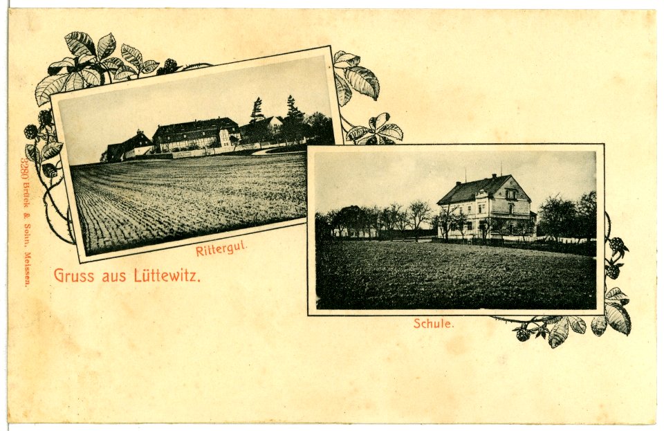 03280-Lüttewitz-1903-Rittergut, Schule-Brück & Sohn Kunstverlag