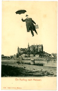 03134-Meißen-1903-Burgberg, Albrechtsburg, Dampfer Saxonia, Fliegender Mann-Brück & Sohn Kunstverlag