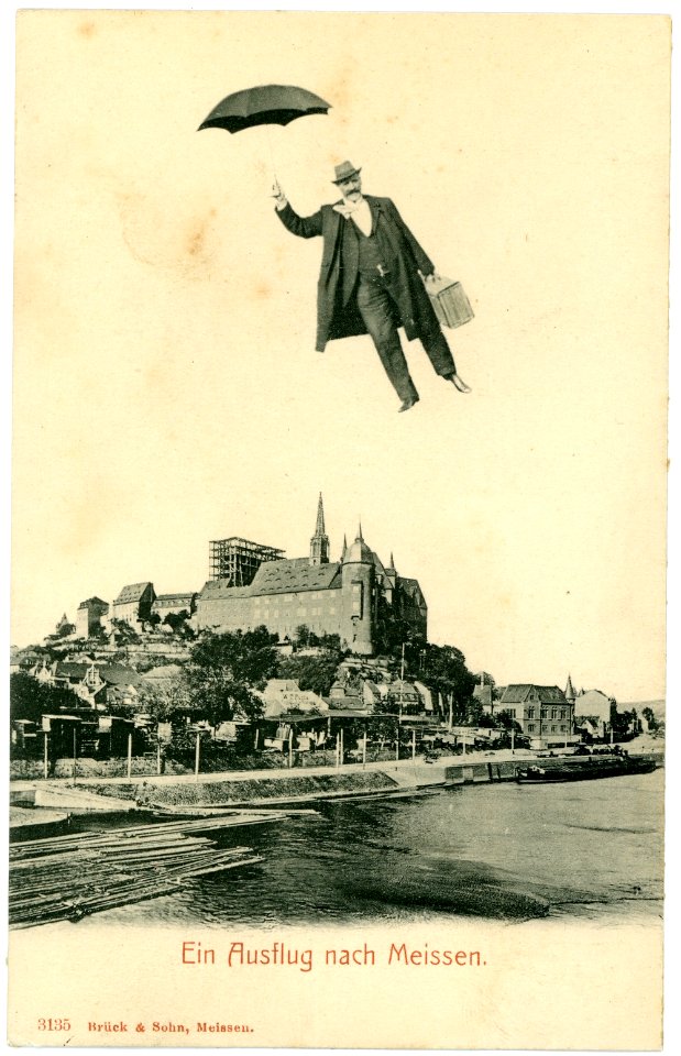 03135-Meißen-1903-Burgberg mit Elbe - Fliegender Mann-Brück & Sohn Kunstverlag