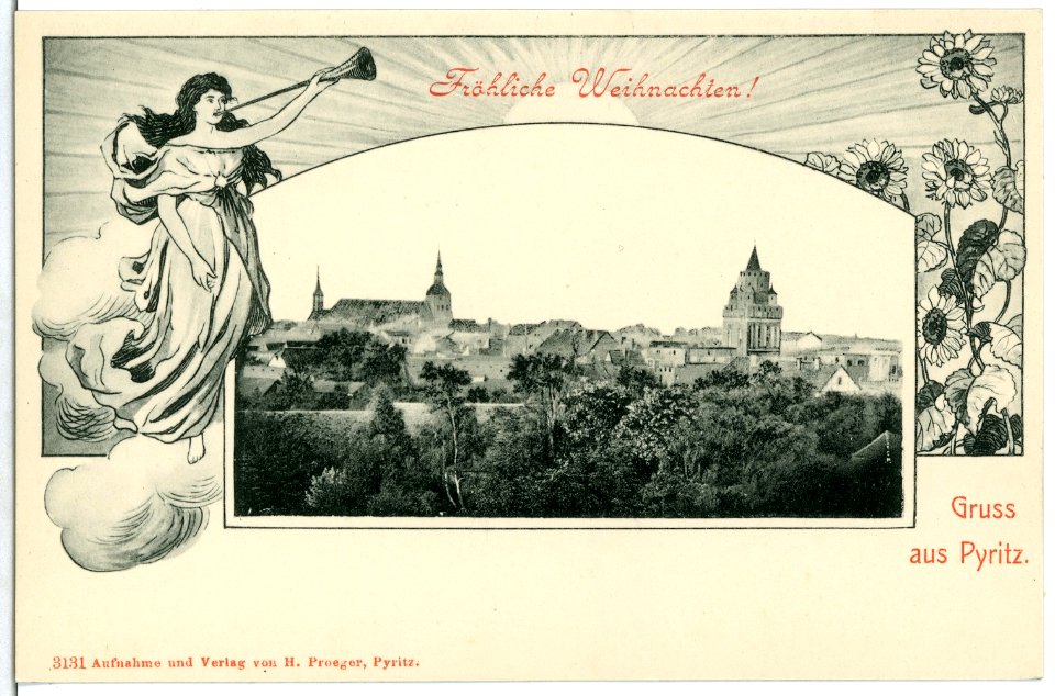 03131-Pyritz-1903-Ortsansicht - Neujahr-Brück & Sohn Kunstverlag