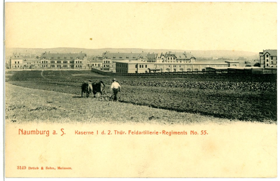 03149-Naumburg-1903-Kaserne I - Feld und pflügender Bauer-Brück & Sohn Kunstverlag