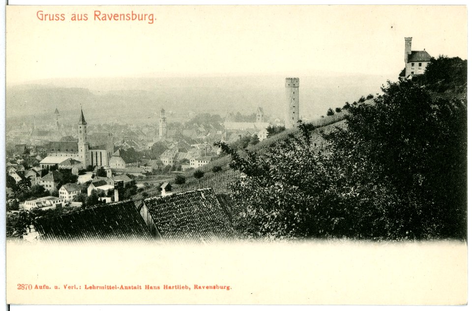 02870-Ravensburg-1903-Blick über die Stadt-Brück & Sohn Kunstverlag