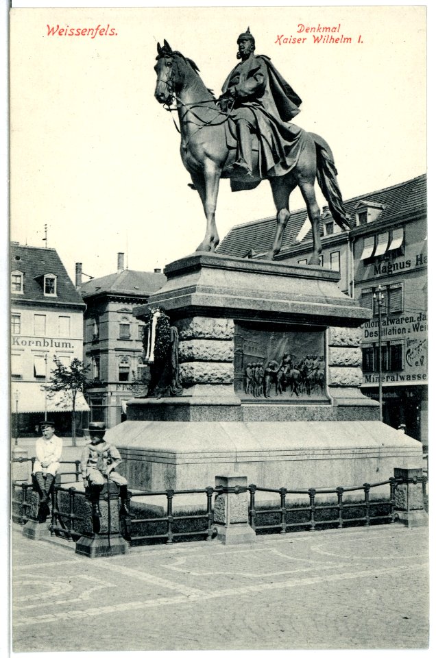 03118-Weißenfels-1903-Markt mit Denkmal Kaiser Wilhelm I.-Brück & Sohn Kunstverlag