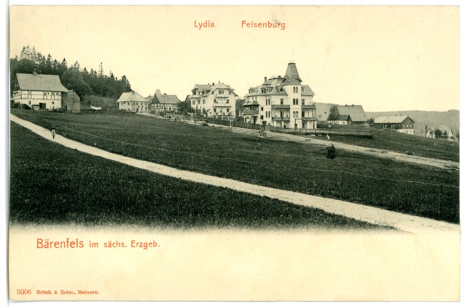 03006-Bärenfels-1903-Haus Lydia und Felsenburg-Brück & Sohn Kunstverlag