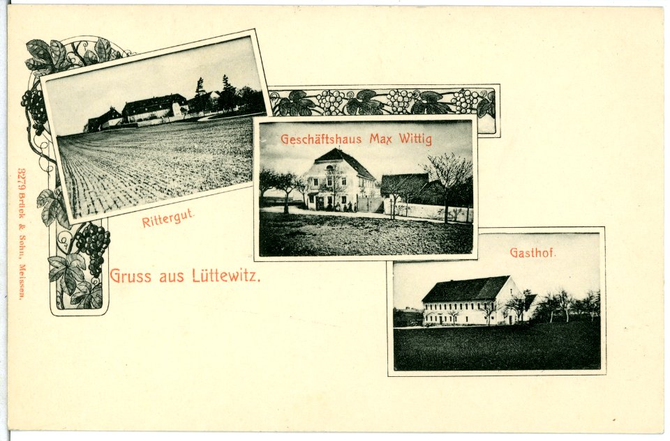 03279-Lüttewitz-1903-Rittergut, Gasthof, Geschäftshaus Max Wittig-Brück & Sohn Kunstverlag