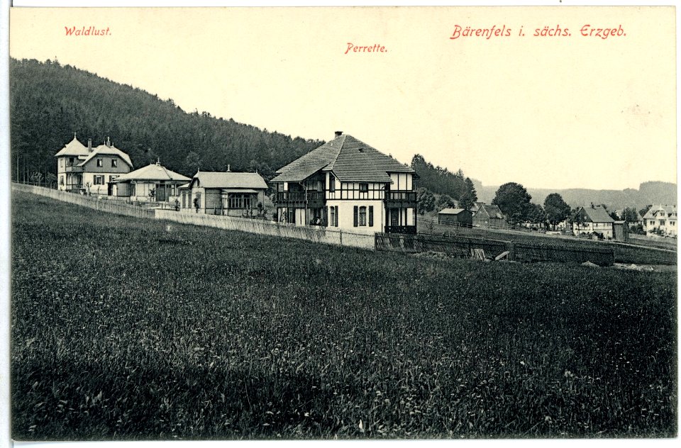 03004-Bärenfels-1903-Blick in den Ort, Waldlust, Perrete-Brück & Sohn Kunstverlag