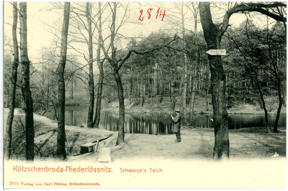 02814-Kötzschenbroda-1903-Niederlößnitz, Schwarzes Teich-Brück & Sohn Kunstverlag