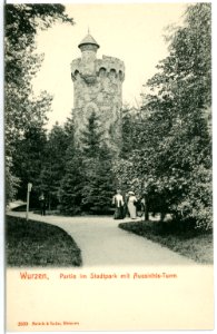 02889-Wurzen-1903-Stadtpark mit Aussichtsturm-Brück & Sohn Kunstverlag
