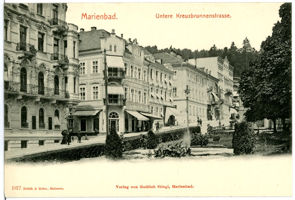 01977-Marienbad-1901-Unter Kreuzbrunnenstraße-Brück & Sohn Kunstverlag