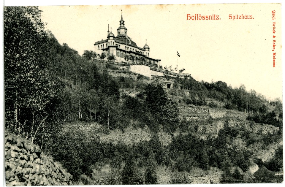 02985-Radebeul-1903-Blick zum Spitzhaus-Brück & Sohn Kunstverlag