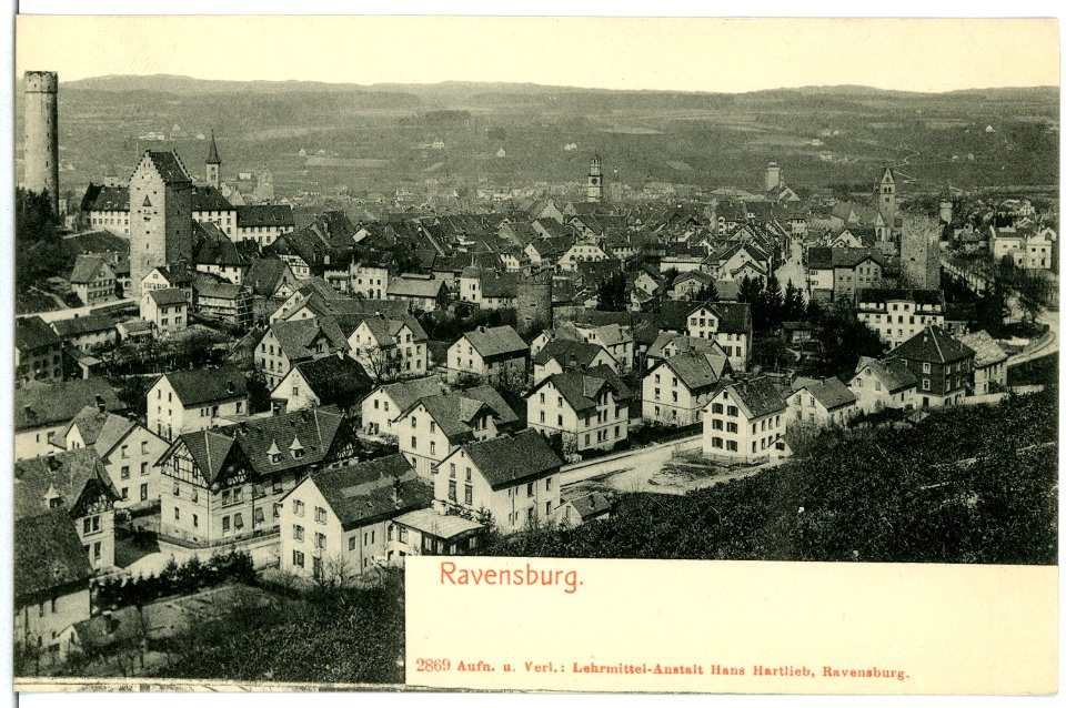 02869-Ravensburg-1903-Blick über die Stadt-Brück & Sohn Kunstverlag