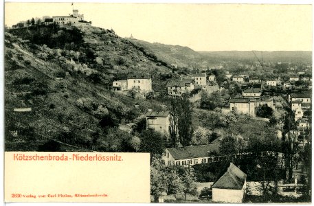 02830-Kötzschenbroda-1903-Niederlößnitz und Blick zur Friedensburg-Brück & Sohn Kunstverlag