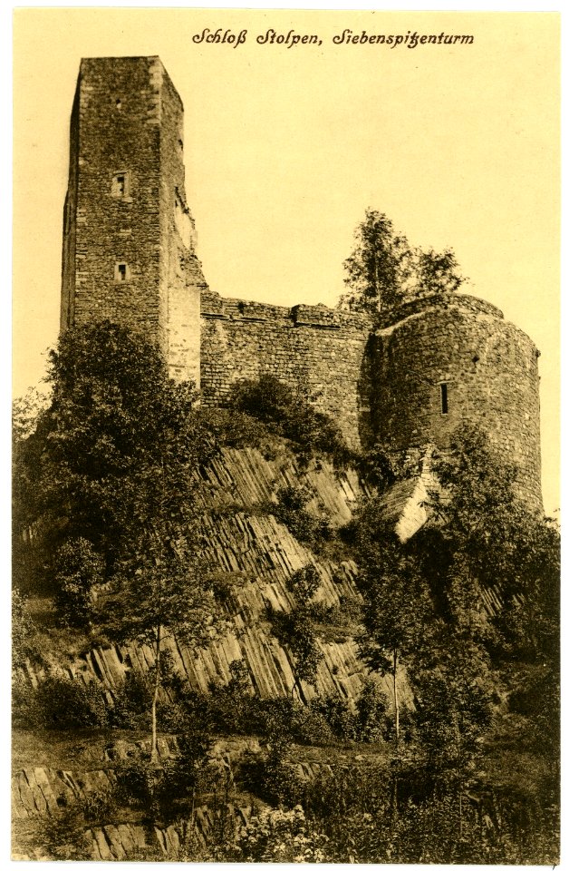 03015-Stolpen-1903-Siebenspitzenturm-Brück & Sohn Kunstverlag