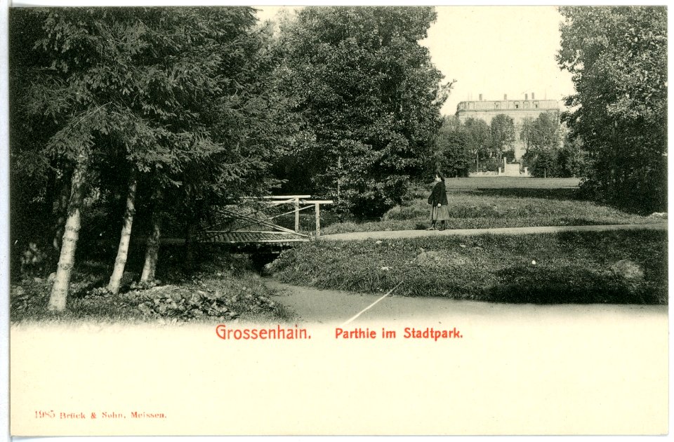 01985-Großenhain-1901-Partie im Stadtpark-Brück & Sohn Kunstverlag